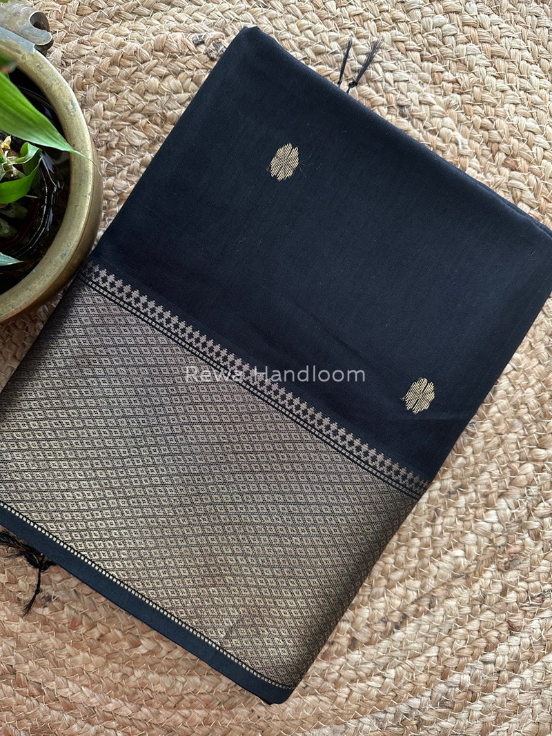 Maheshwari Black Zari Skirt Butti Saree ZSB026