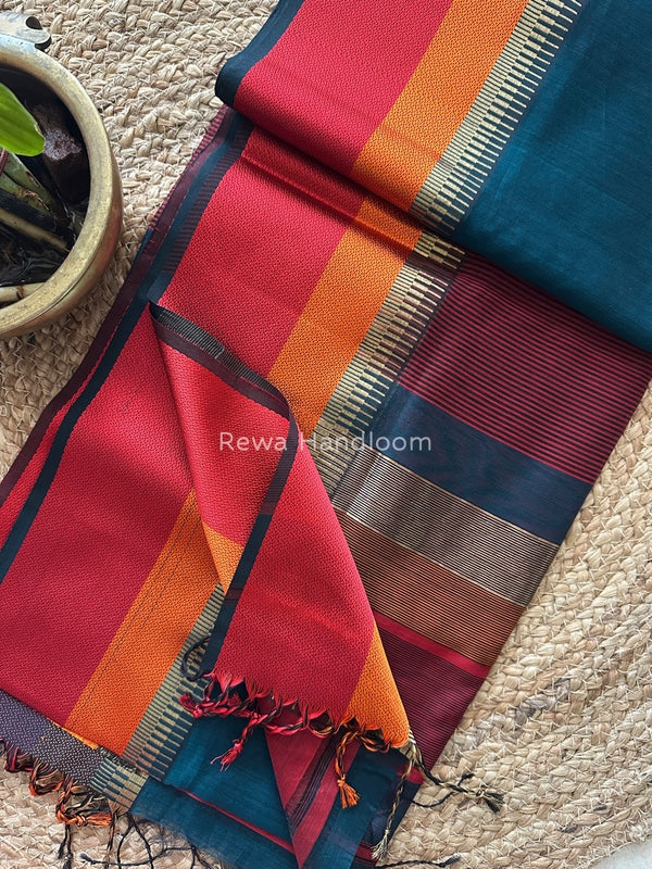 Maheshwari Multicolor Border Saree