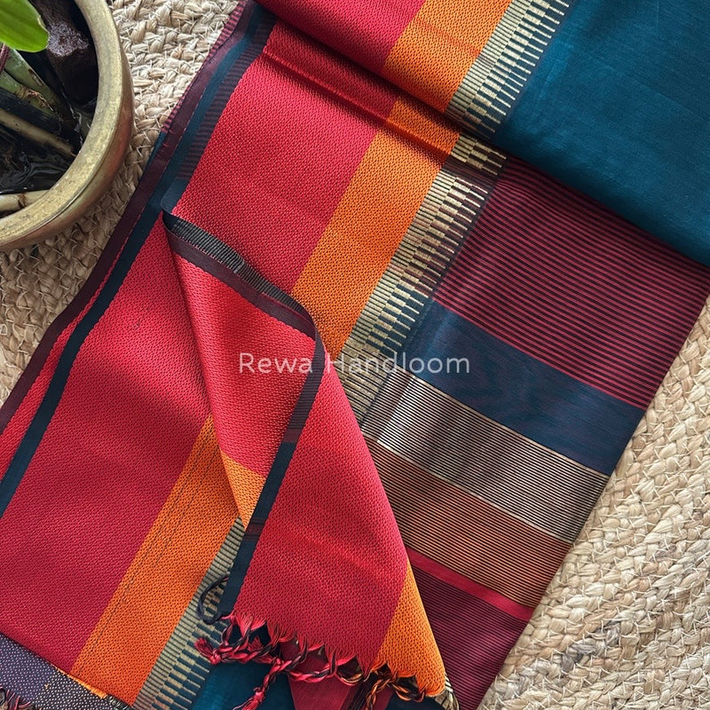 Maheshwari Multicolor Border Saree