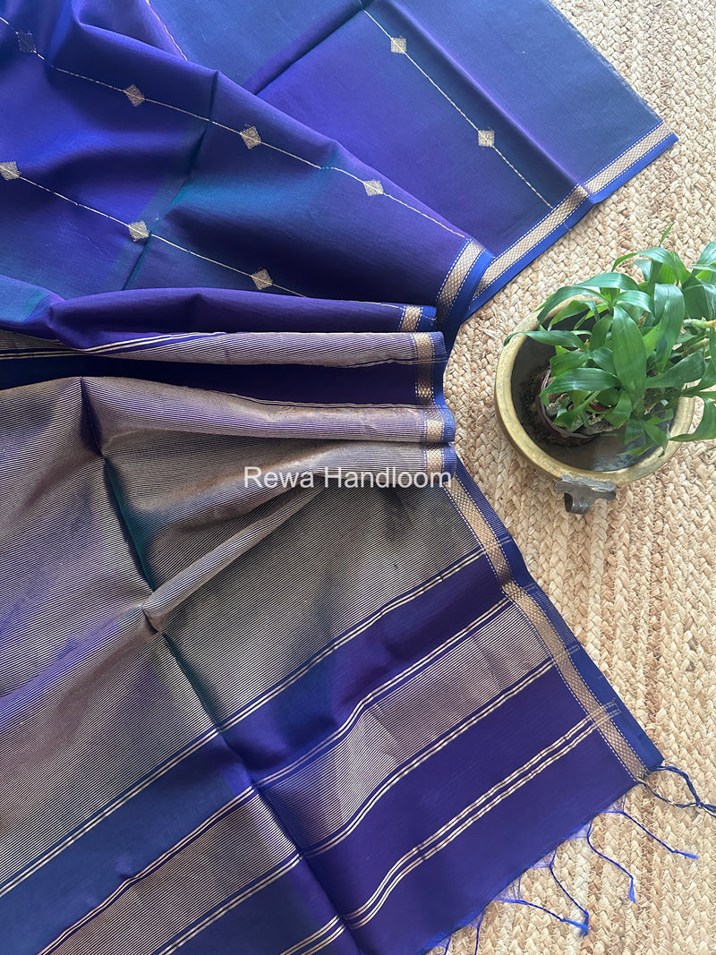 Purple Lining Butti Shaded Maheshwari Saree SBS0114