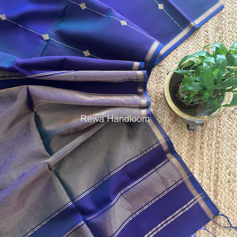 Purple Lining Butti Shaded Maheshwari Saree SBS0114
