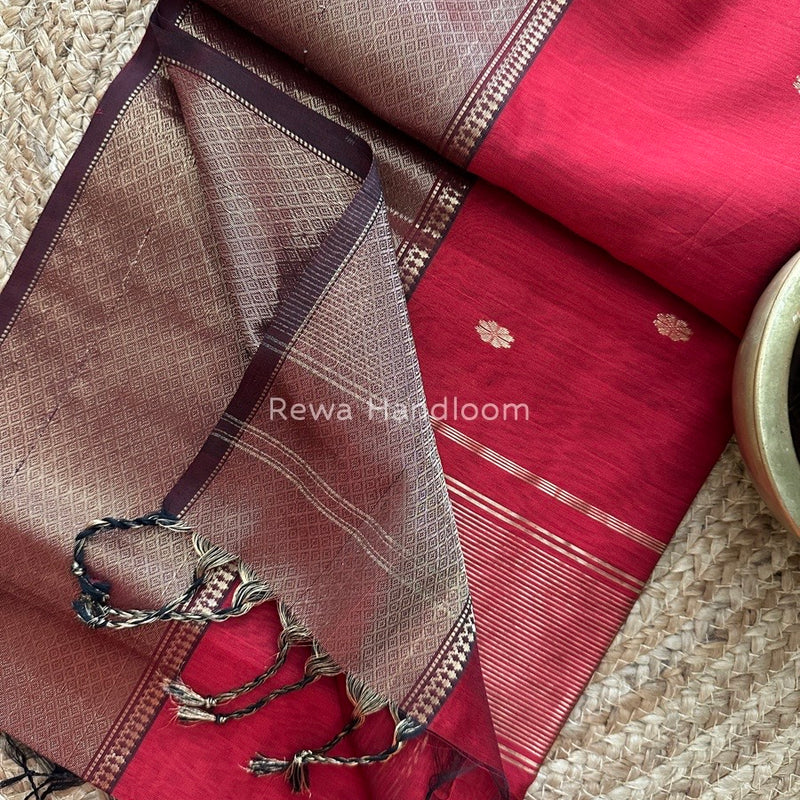 Maheshwari Zari Skirt Butti Saree