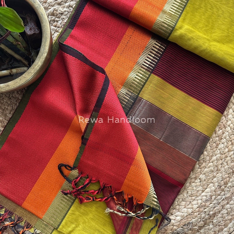 Maheshwari Multicolor Border Saree
