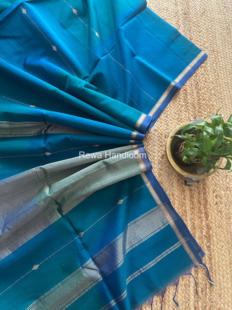 Morpankhi Lining Butti Shaded Maheshwari Saree SBS0112