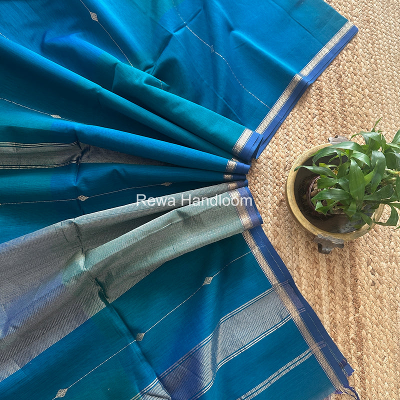 Morpankhi Lining Butti Shaded Maheshwari Saree SBS0112