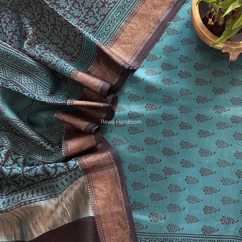 Maheshwari Bagh Print Top-Dupatta Set