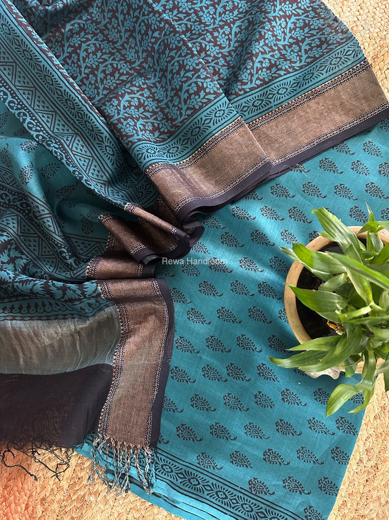 Maheshwari Rama Bagh Print Top-Dupatta Set BTD018