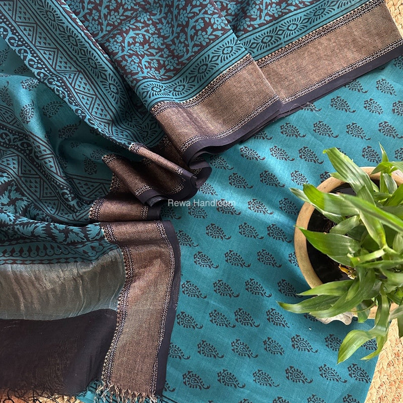 Maheshwari Rama Bagh Print Top-Dupatta Set BTD018