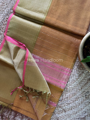 Maheshwari Mustard Tissue Silk Saree-ZTS28