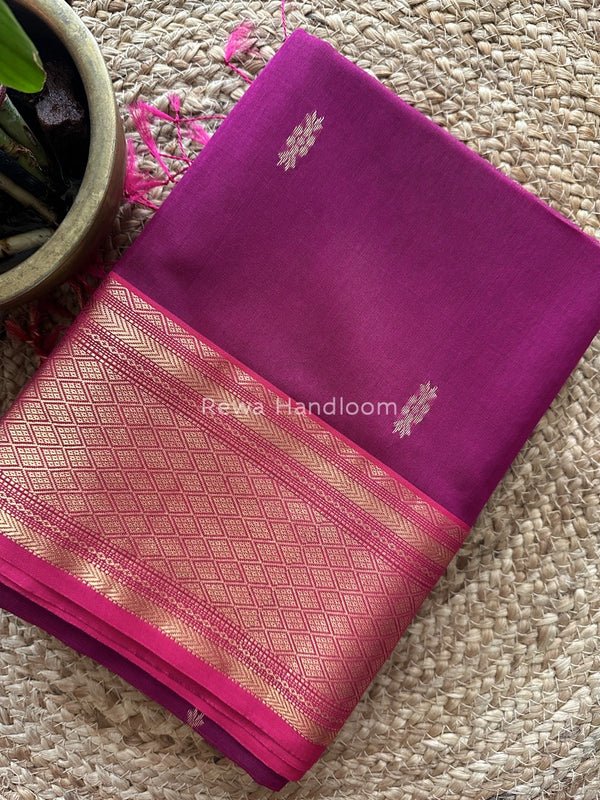 Maheshwari Magenta Rich Pallu Silk Saree HPS012