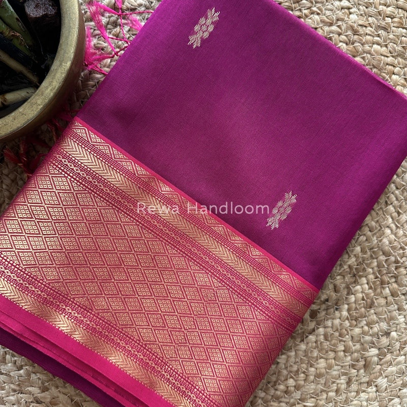 Maheshwari Magenta Rich Pallu Silk Saree HPS012