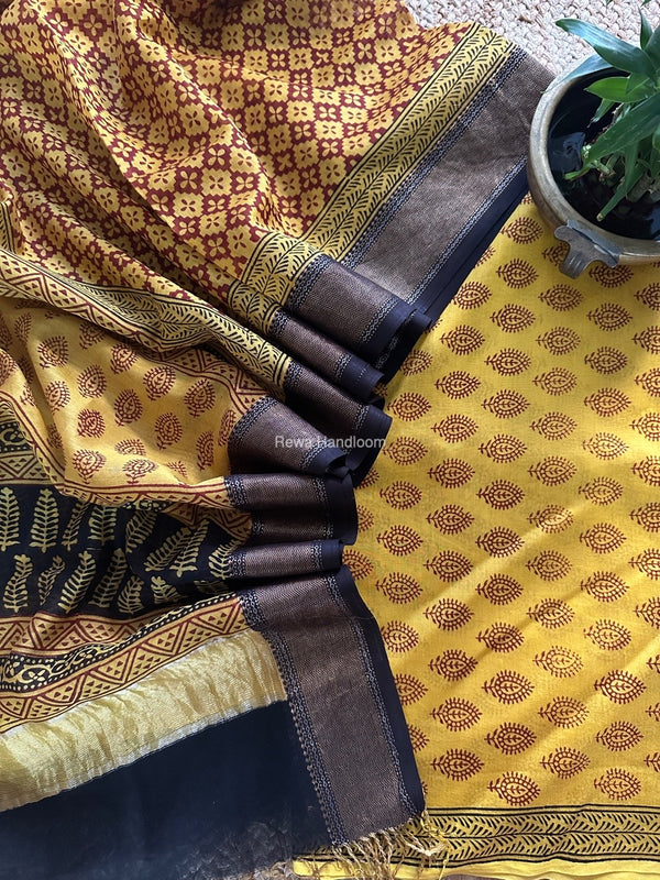 Maheshwari Bagh Print Top-Dupatta Set