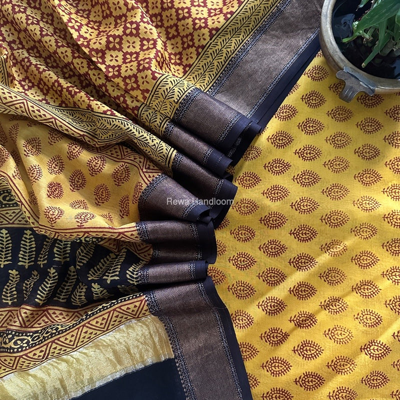 Maheshwari Bagh Print Top-Dupatta Set