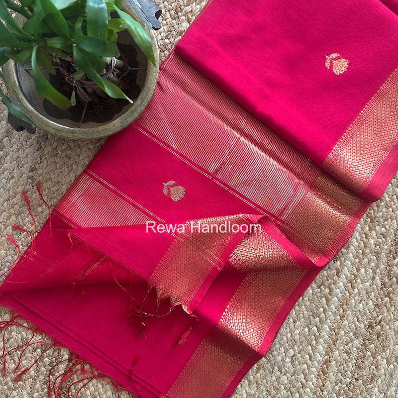 Maheshwari Lotus Butta Saree