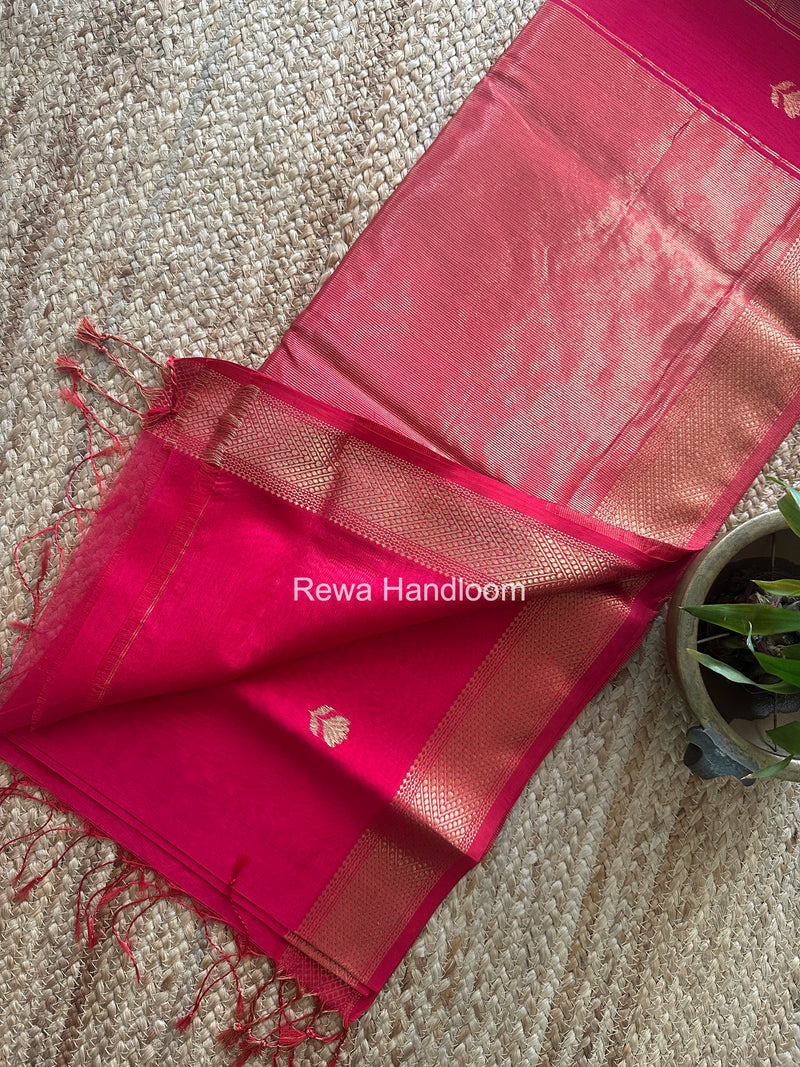 Maheshwari Rani Pink Lotus Butta Saree LLBS082