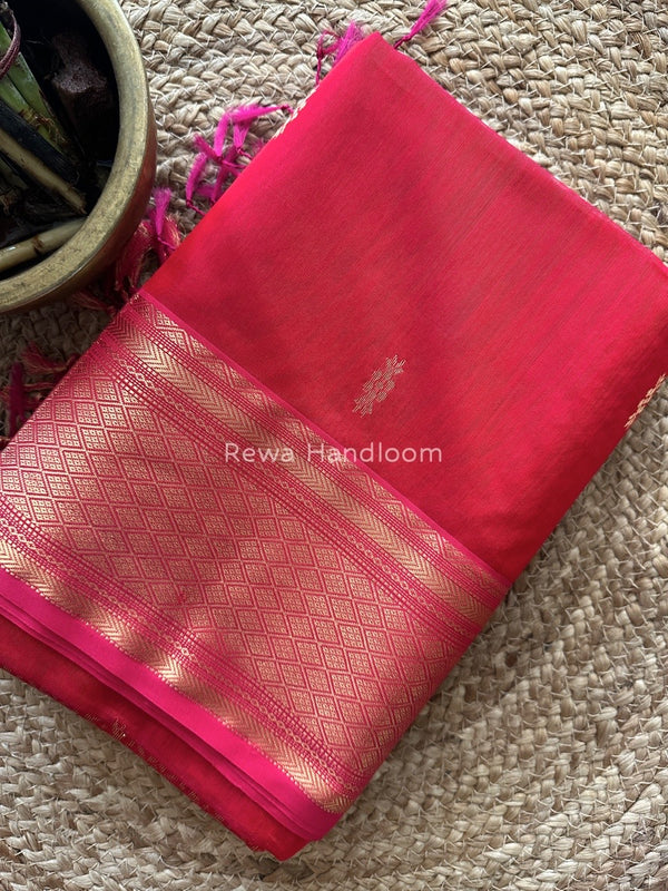 Maheshwari Red Rich Pallu Silk Saree HPS016