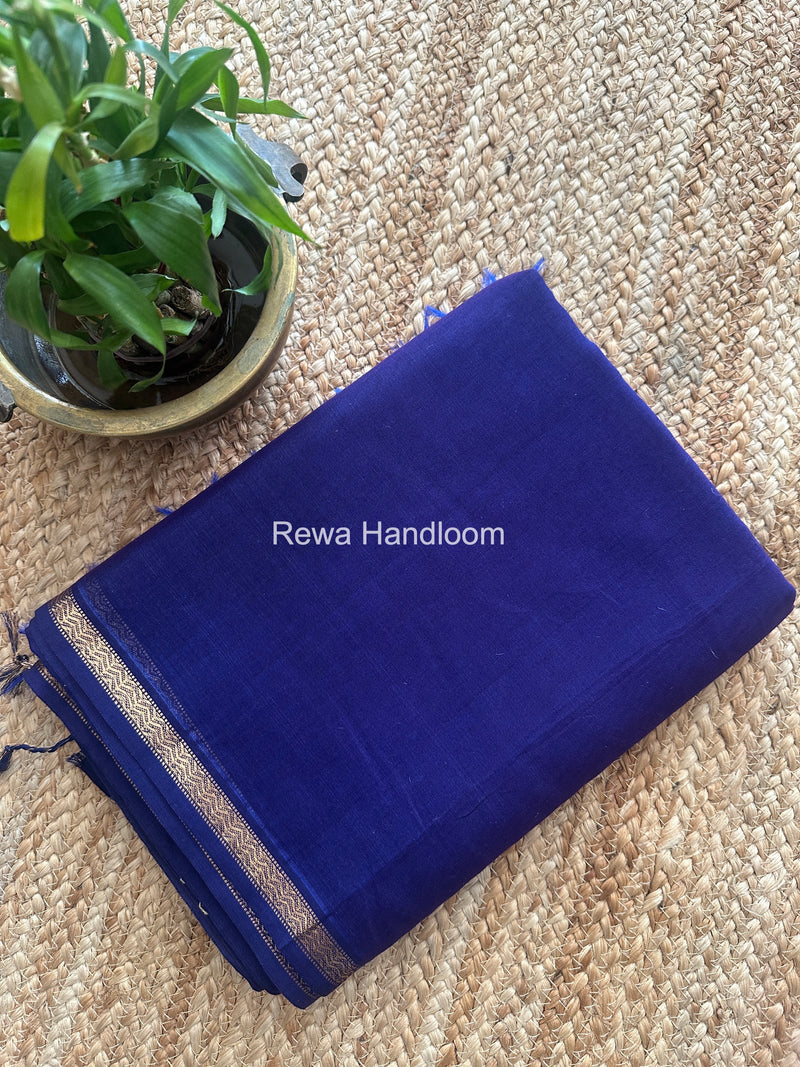 Maheshwari Dark Blue Gichha Pallu Saree GP066