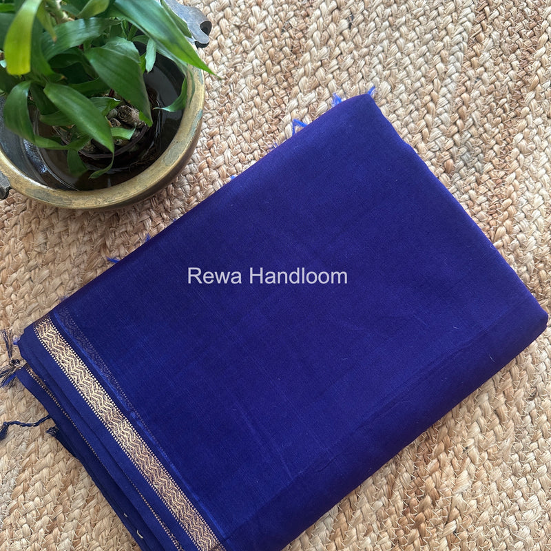 Maheshwari Dark Blue Gichha Pallu Saree GP066