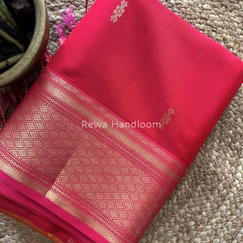 Maheshwari Red Rich Pallu Silk Saree HPS014