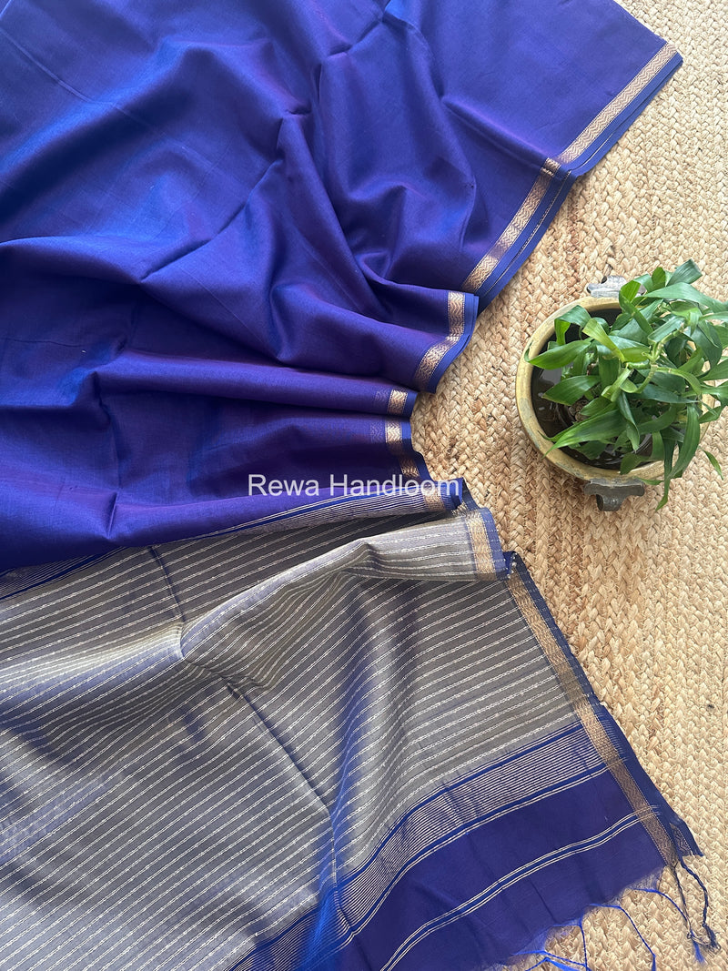 Maheshwari Dark Blue Gichha Pallu Saree GP066