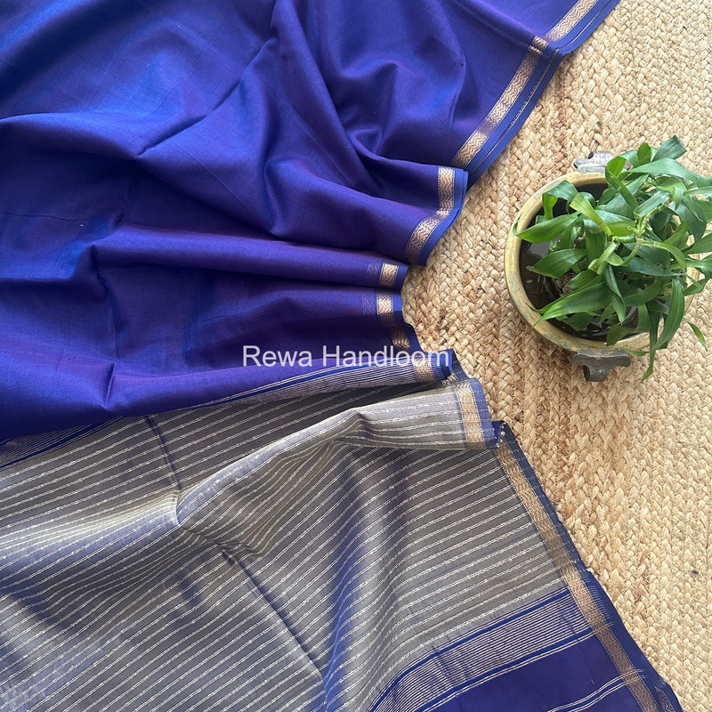 Maheshwari Dark Blue Gichha Pallu Saree GP066