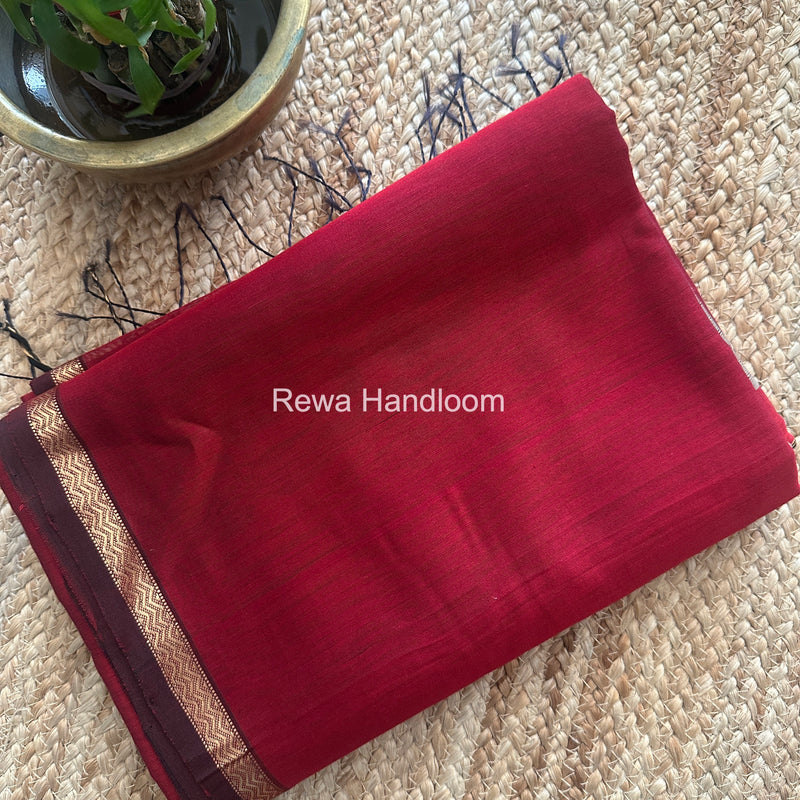 Maheshwari Red Gichha Pallu Saree GP067