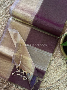 Maheshwari Purple Tissue Silk Saree-ZTS21