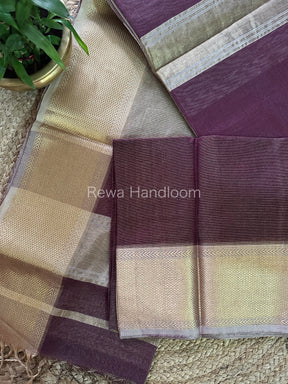 Maheshwari Purple Tissue Silk Saree-ZTS21