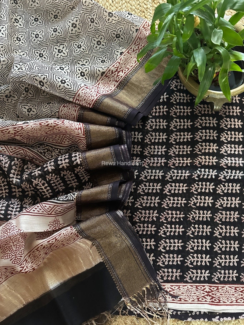 Maheshwari Bagh Print Top-Dupatta Set