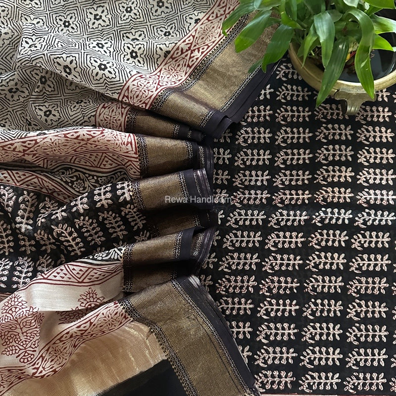 Maheshwari Bagh Print Top-Dupatta Set