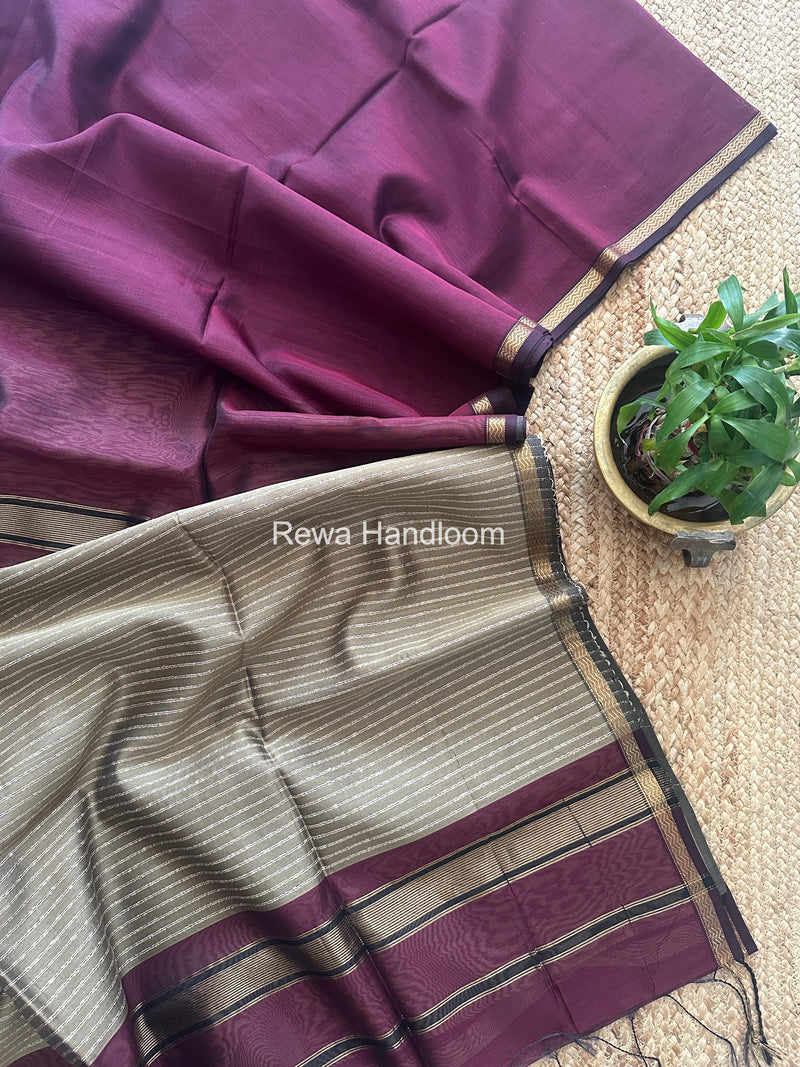 Maheshwari Wine Gichha Pallu Saree GP068