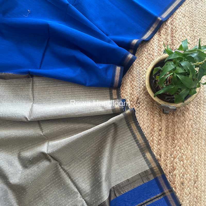 Maheshwari Blue Gichha Pallu Saree GP072