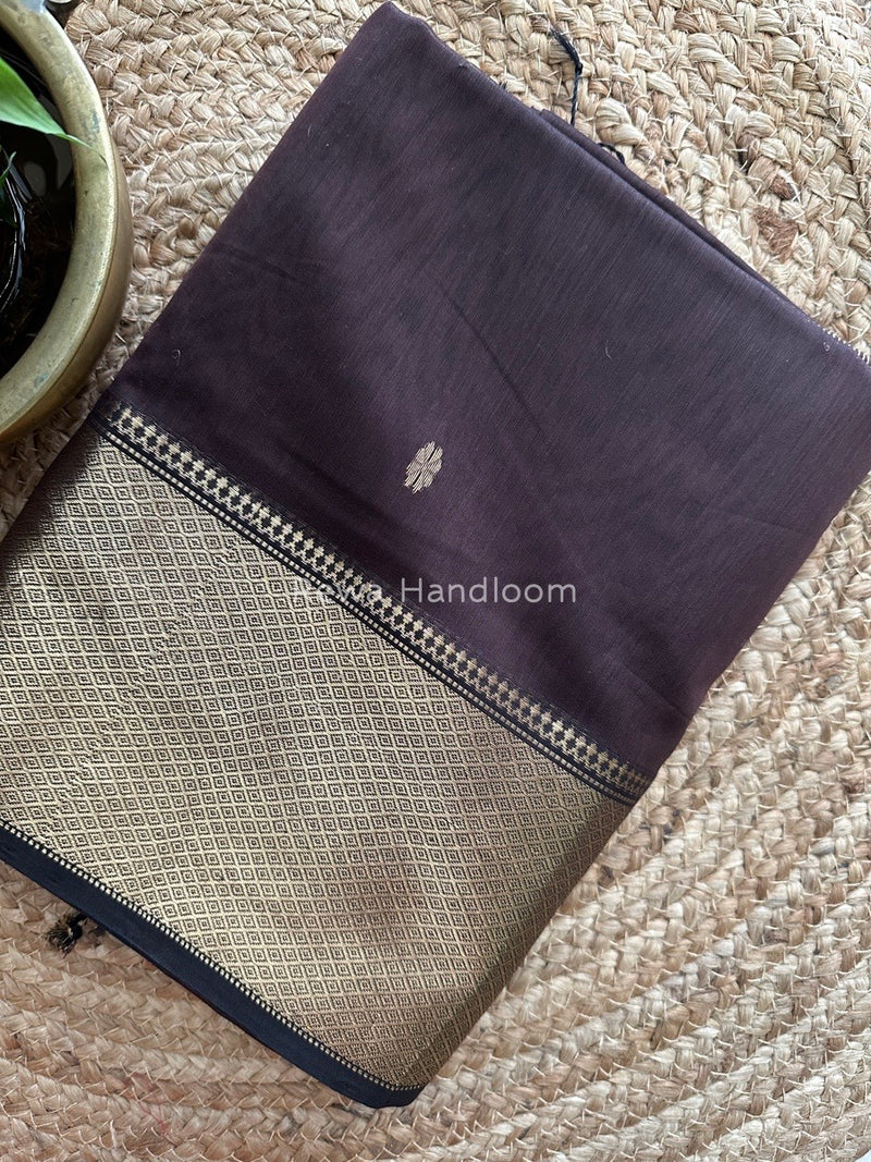 Maheshwari Coffee Brown Zari Skirt Butti Saree ZSB022