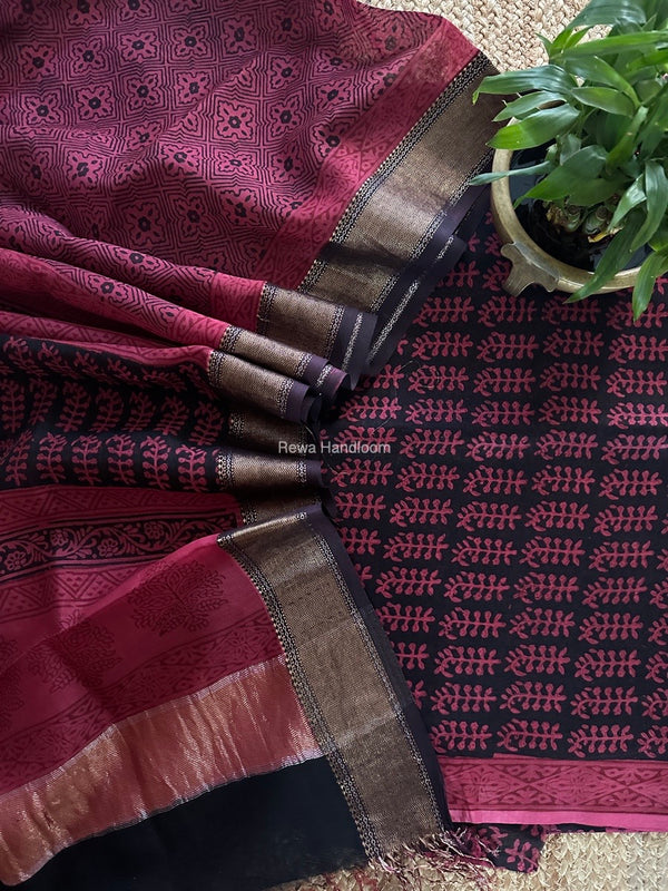 Maheshwari Bagh Print Top-Dupatta Set