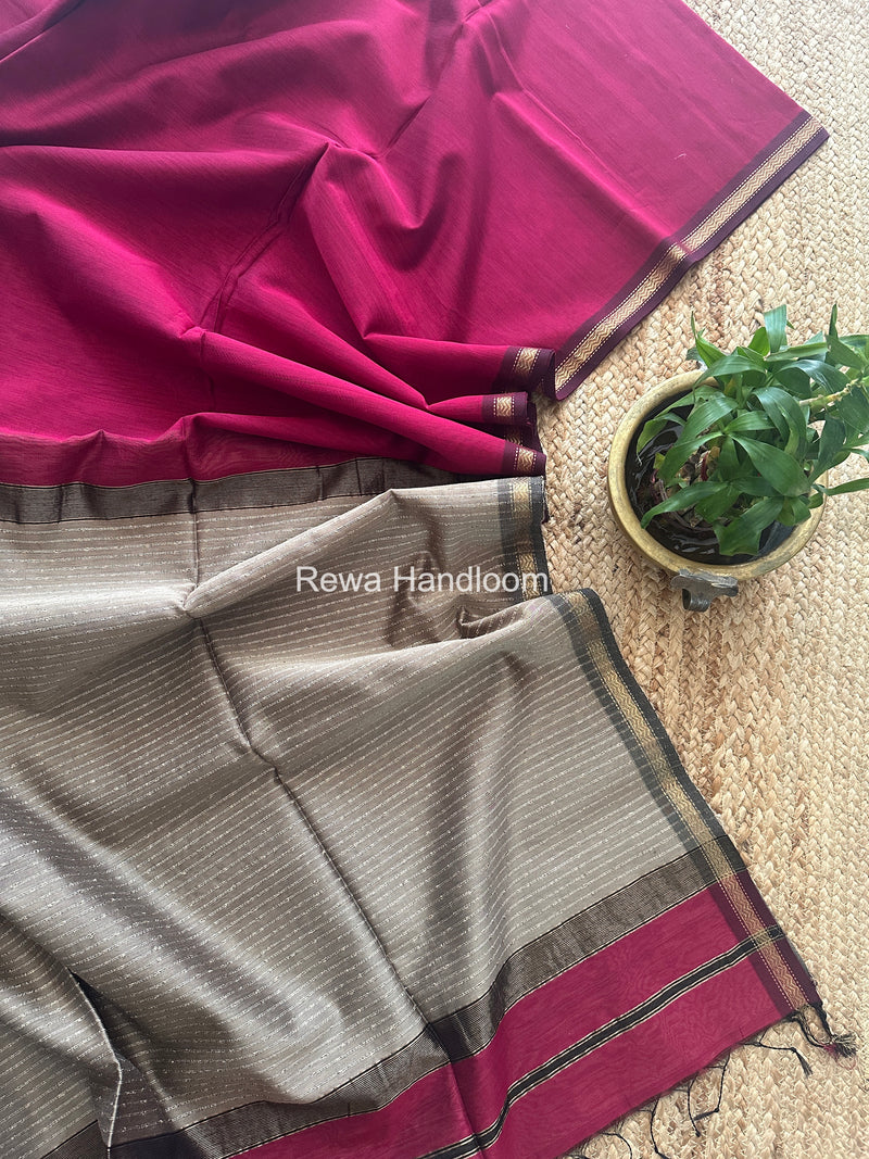 Maheshwari Pink Gichha Pallu Saree GP071