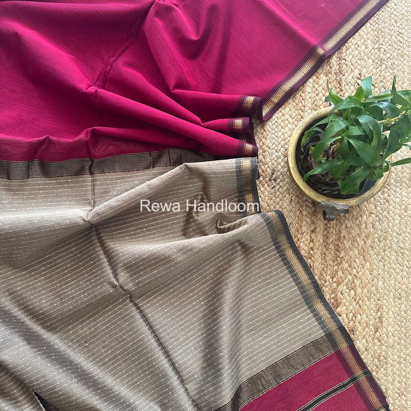 Maheshwari Pink Gichha Pallu Saree GP071