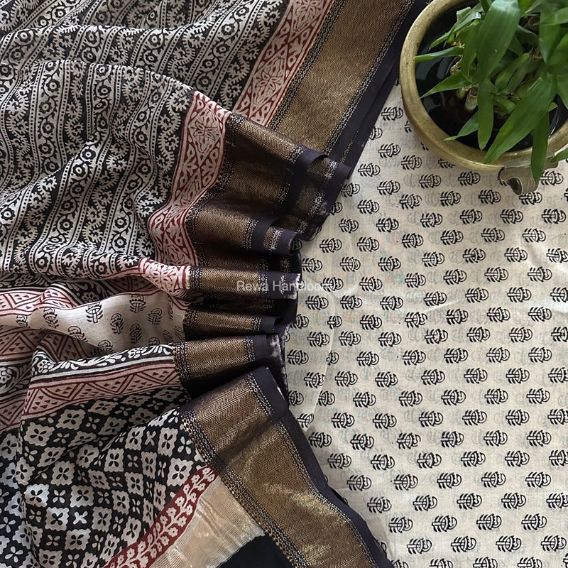 Maheshwari Bagh Print Top-Dupatta Set