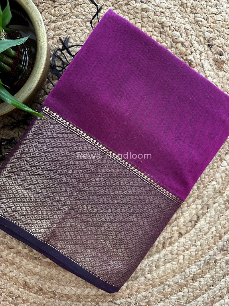 Maheshwari Purple Zari Skirt Butti Saree ZSB025
