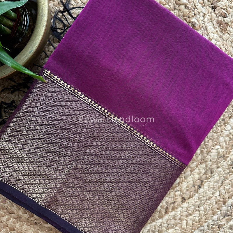 Maheshwari Purple Zari Skirt Butti Saree ZSB025