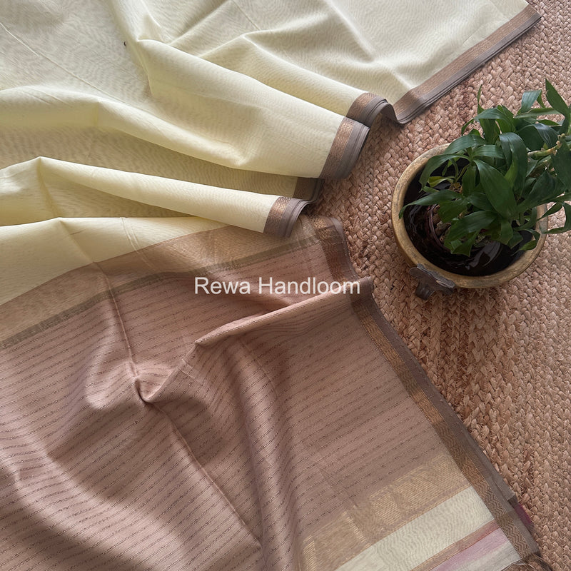 Maheshwari Light Yellow Gichha Pallu Saree GP069