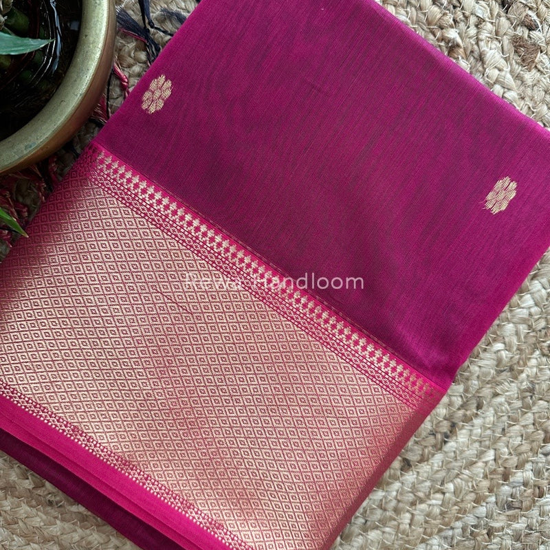 Maheshwari Magenta Zari Skirt Butti Saree ZSB019