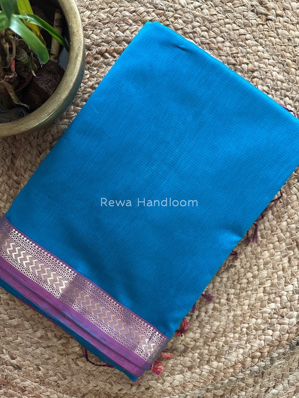 Maheshwari Firozi Blue Rasta Lehar Saree RL025