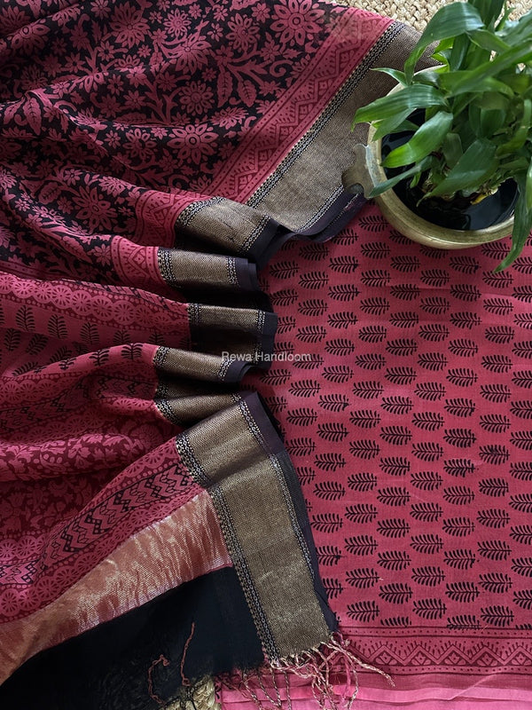 Maheshwari Bagh Print Top-Dupatta Set