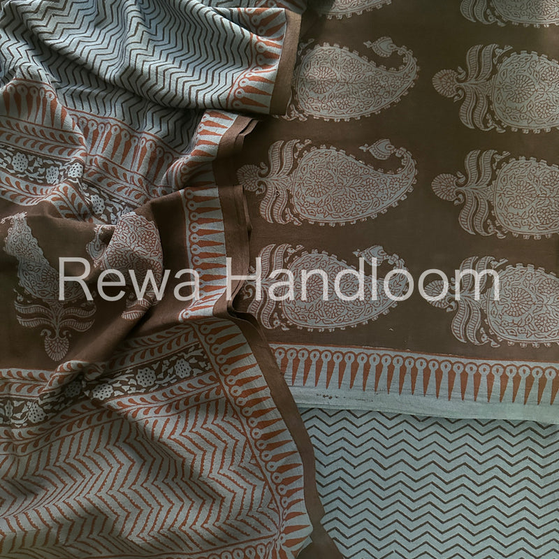  Bagh Print Cotton Suit