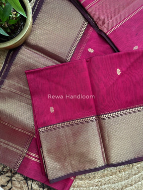 Maheshwari Magenta Zari Skirt Butti Saree ZSB015