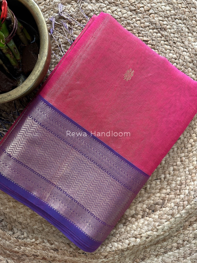 Maheshwari Rani Pink Tissue Butti Saree TBBS057