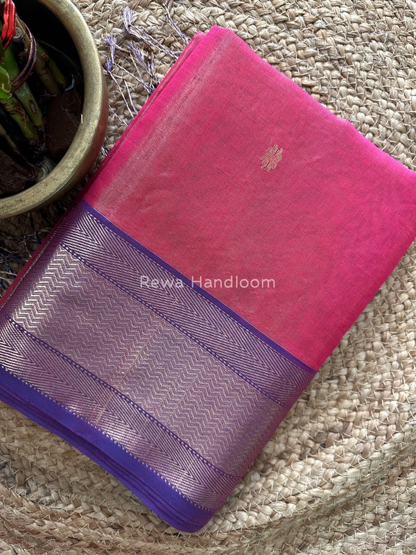 Maheshwari Rani Pink Tissue Butti Saree TBBS057