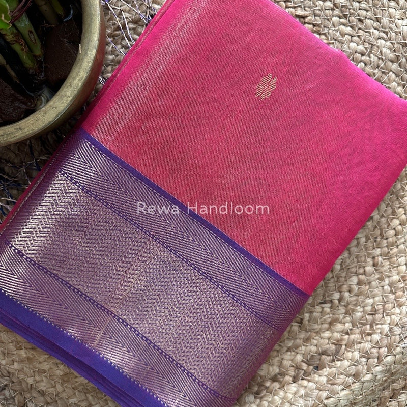 Maheshwari Rani Pink Tissue Butti Saree TBBS057