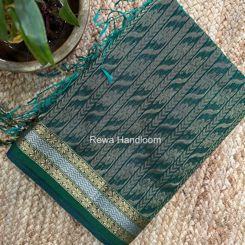 Maheshwari Blue Rich Pallu Silk Saree HPS026