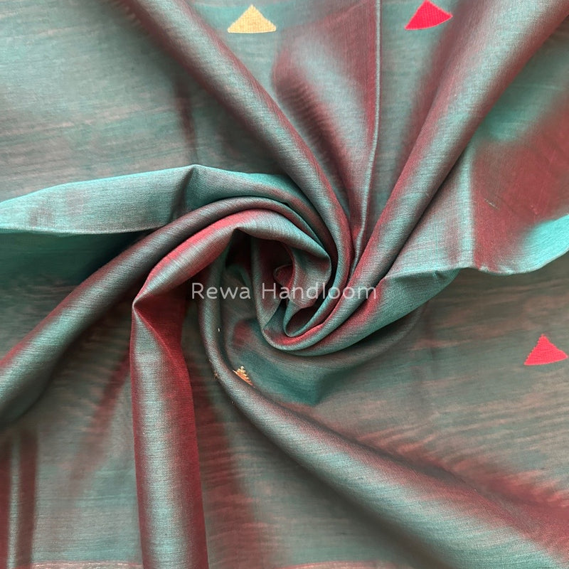 Maheshwari Green Butti Weaving Dupatta TBD06